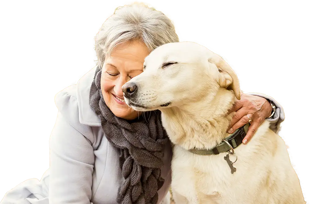Senior woman with dog