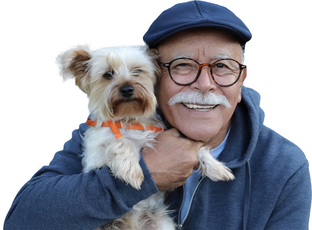 Senior man with dog